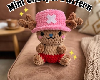 Mini Chopper Amigurumi PDF Tutorial, Anime Plush Toy Crochet Pattern, DIY Doll