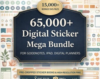 65,000+ Digital Sticker Mega Bundle for Goodnotes, iPad & Digital Planners [instant Download]