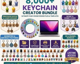 7000+ Keychain 3D Models STL Bundle + 3000+ SVG Templates | 3D Printing Files | Cricut & Laser Cut Designs | Commercial Use