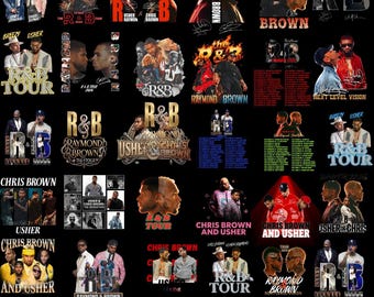120+ Chris Brown and Usher R&B Tour 2026 PNG Bundle, Raymond and Brown Digital Prints, Concert Poster and Shirt Design, Digital Download