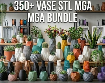350+ STL Vases Bundle 3D Printable Floawer Pots & Home Decor Digital Download