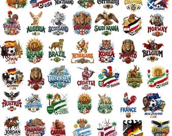 World Cup 2026 SVG Bundle, Soccer Trophy Badge Clipart, Football Logo PNG SVG, International Flags Design, Sublimation Files, Soccer Fan Art