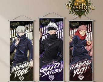 Gojo Yuta Sukuna Jujutsu Kaisen Anime inspirado cartel desplazamiento decoración