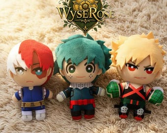 12 cm Midoriya Bakugo Todoroki Deku héroe inspirado anime peluche peluche