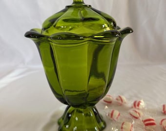 Vintage green candy dish.