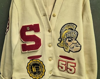 Exceptional Vintage 1955 High School Varsity Letter Sweater