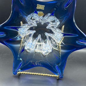 Czech Glass Blue Bowl - Etsy