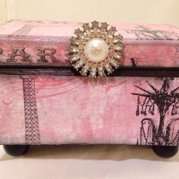 Paris In Pink Decorative Box  READY TO SHIP!