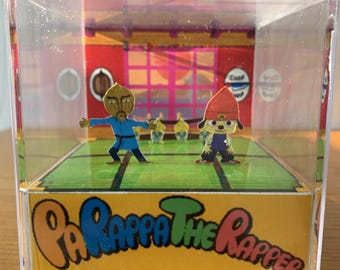 PaRappa The Rapper Papercraft Diorama Template | 3D Shadow Box Scene | Printable Video Game Decor | DIY Paper Model Kit | Gamer Gift PDF