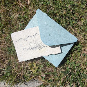 Handmade Deckled Edge Envelope and Card