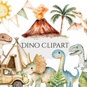 Dinosaurier Clipart, süße Dino Illustration PNG, Dinosaurier Abenteuer Clipart, digitaler Download, kommerzielle Nutzung