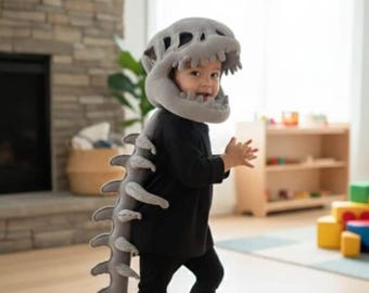 Sudadera con capucha de peluche de esqueleto de dinosaurio 3D, disfraz de fósil ponible, sudadera de dinosaurio kawaii, chaqueta de cosplay, lindo regalo, ropa unisex
