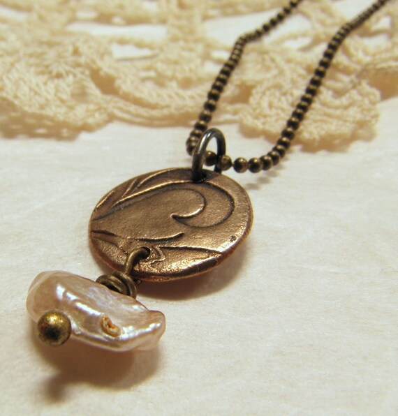 Items similar to Bronze Pendant Necklace on Etsy