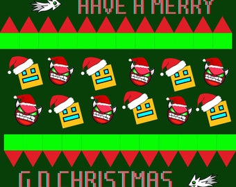 Geometry Dash Ugly Christmas Sweater Printable Image