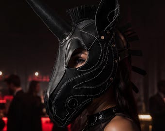 Fantasy Unicorn Mask, Sculpted Resin Cosplay Headpiece, Halloween Carnival Prop