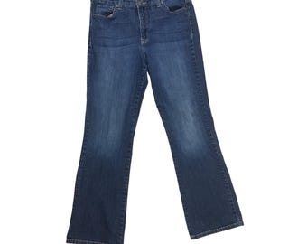 Nine West Vintage Amerika Kollektion Bootcut Jeans Frauen 12/31 Dark Wash Boho