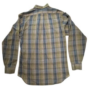 Vintage McGregor Million Mile Scotset Plaid ButtonDownShirt Olive Blue 16 L 16.5 image 2