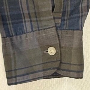 Vintage McGregor Million Mile Scotset Plaid ButtonDownShirt Olive Blue 16 L 16.5 image 6