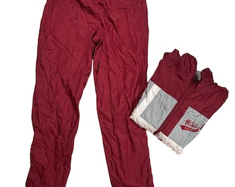 Vintage Pro Celebrity Milford Academy Tracksuit Maroon Grey Set Womens Medium