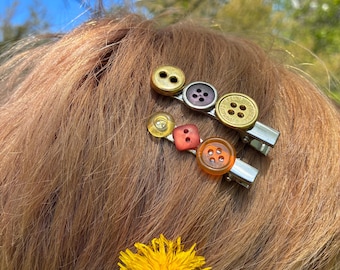 Pinzas para el pelo con botones