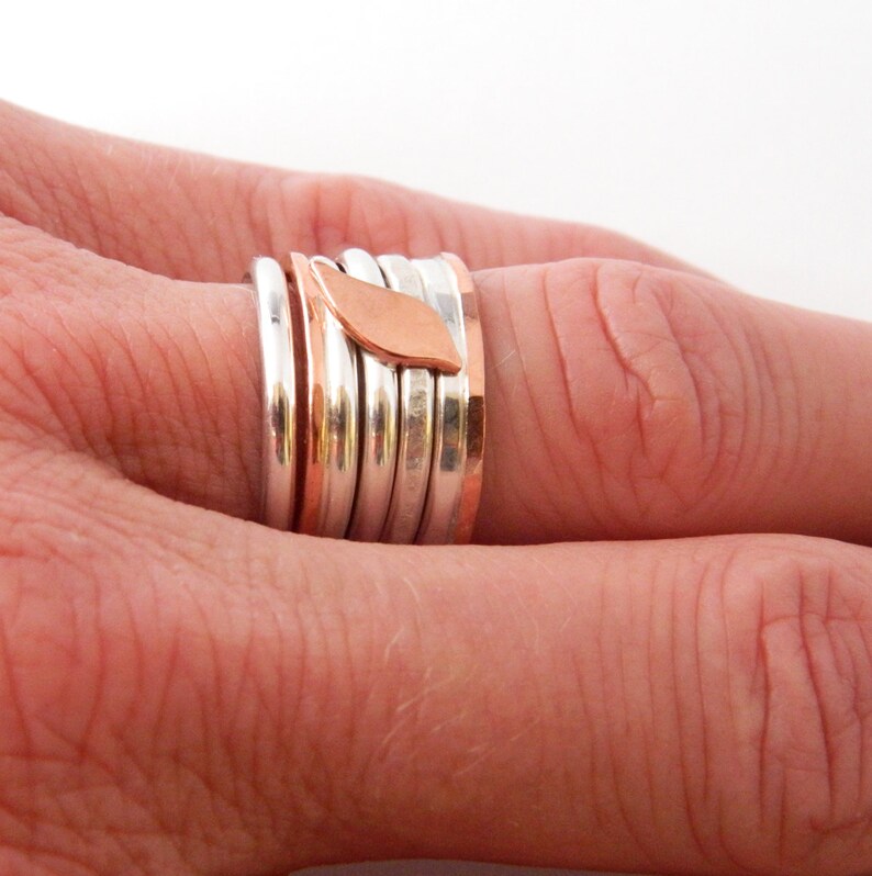 Mixed Metal Jewelry Mixed Metal Stacking Rings Solo Silver Etsy