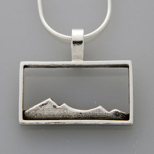 Silver Mountain jewelry- silver pendant &quot;Silver Skyline&quot; mountain jewelry