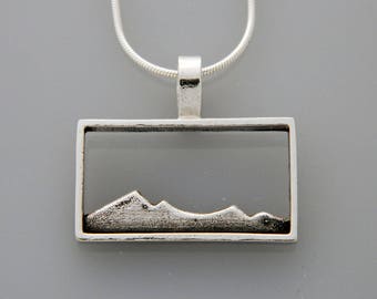 Silver Mountain jewelry- silver pendant "Silver Skyline" mountain jewelry