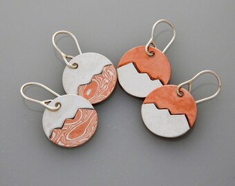 Sterling Silver Mountain Earrings: Copper Peaks Dangles
