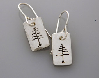 Silberschmuck, Silberbaum Ohrringe, Naturschmuck Ohrringe ""Little Trees"" ."