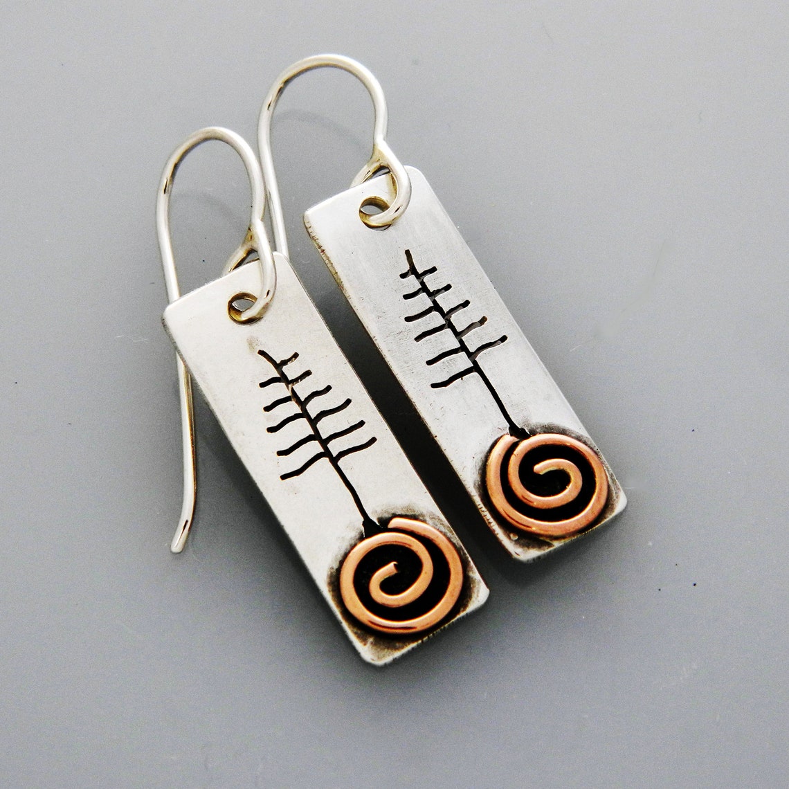 Mixed Metal Jewelry Mixed Metal Tree Earrings Nature Jewelry Etsy