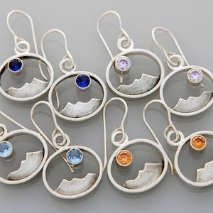Silver Mountain jewelry &quot;Jeweled Peaks&quot; silver earrings, landscape earrings