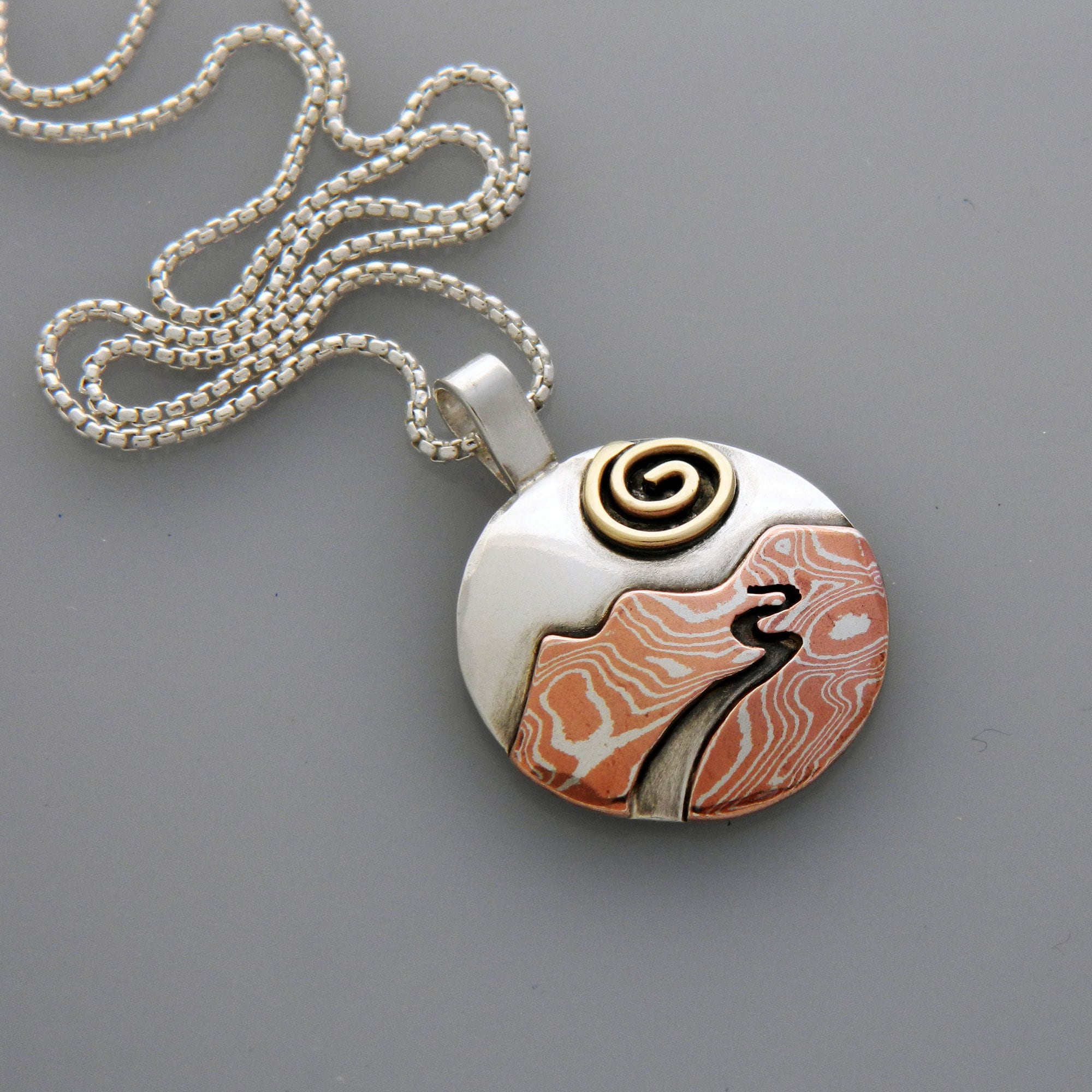 Mixed Metal Jewelry Mixed Metal Pendant sunlit Passage Etsy