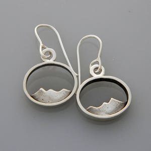 Silver Mountain jewelry &quot;Silver Peaks&quot; silver earrings, landscape earrings