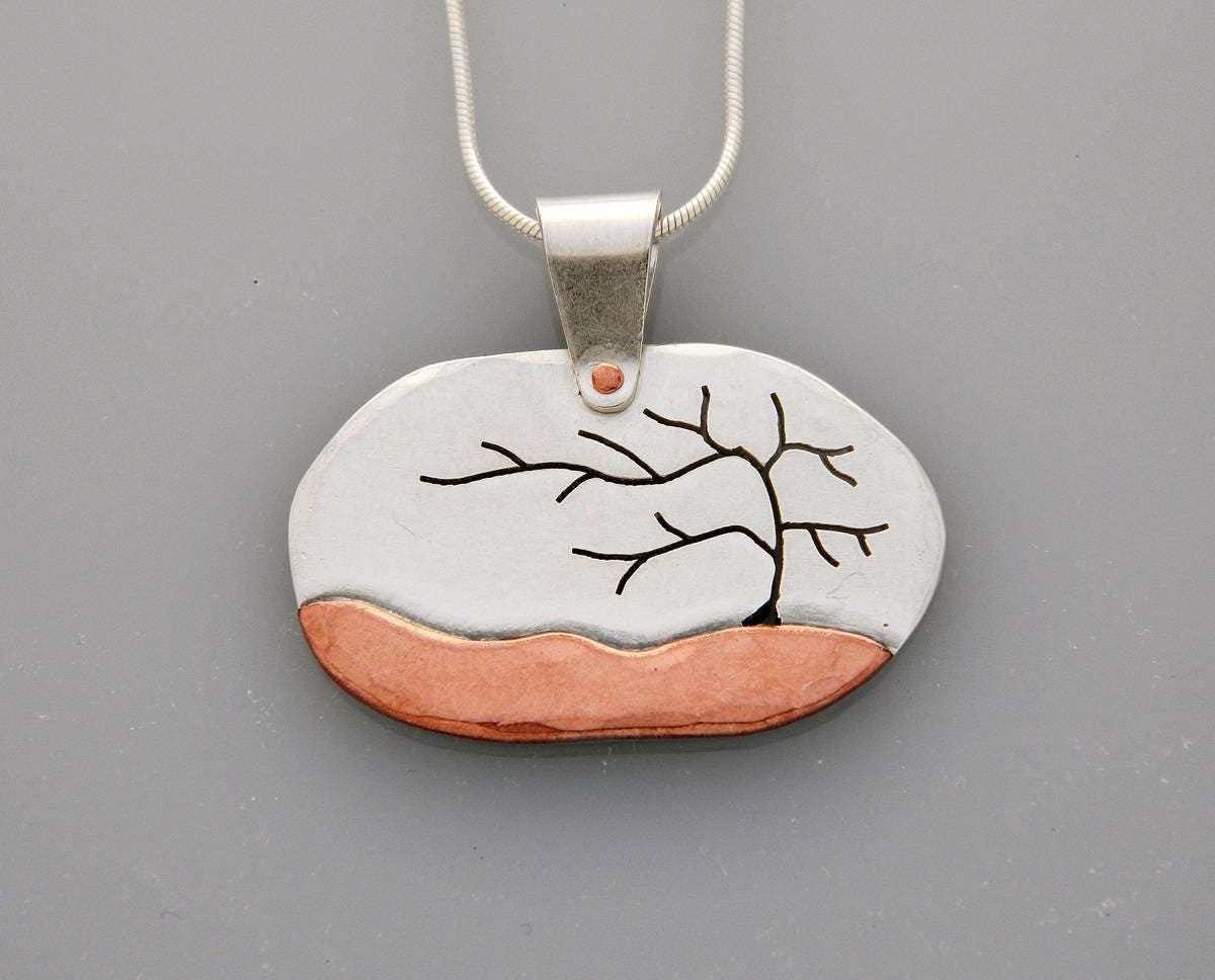Mixed Metal Jewelry Mystic Tree Pendant 