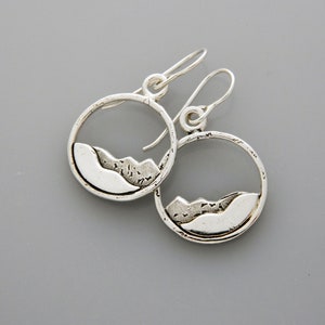 Silver Mountain jewelry &quot;Silver Mountains&quot; silver earrings, landscape earrings