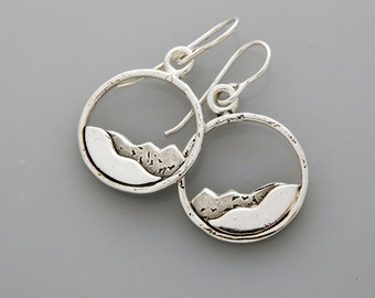 Silver Mountain jewelry "Silver Mountains" silver earrings, landscape earrings