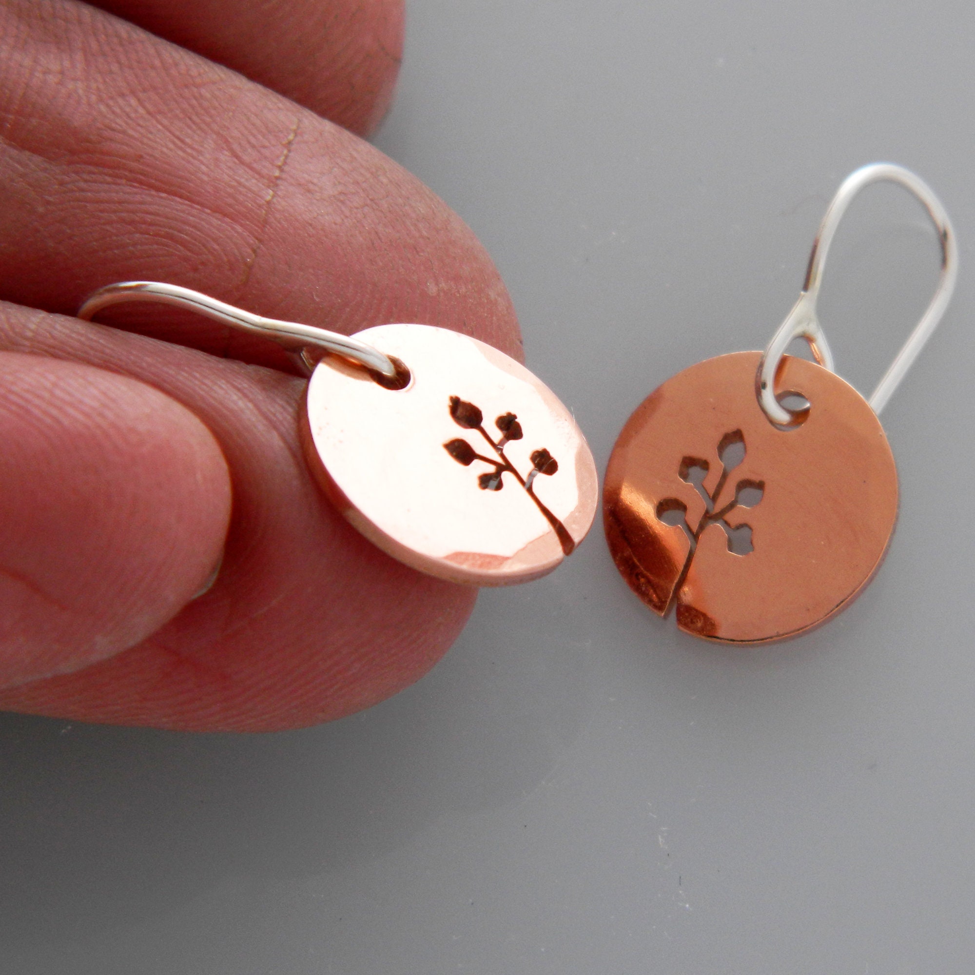 Copper Jewelry Copper Tree Earrings Nature Jewelry - Etsy