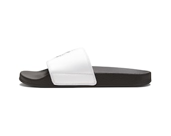 Women's Removable-Strap Sandals White Slide Sandals with Adjustable Strap