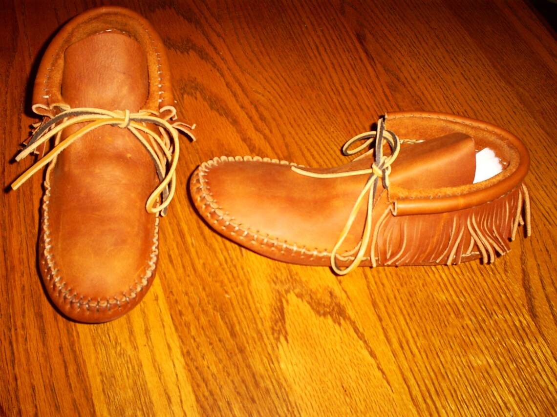 handmade leather moccasin boots