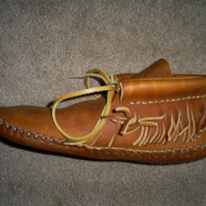 Hand made leather moccasins