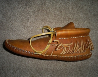 Hand made leather moccasins
