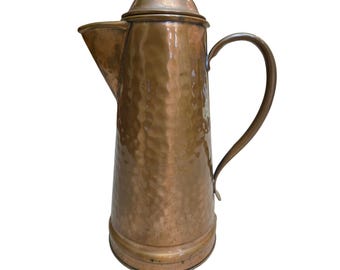 Gregorian Vintage Hammered Copper Coffee Pot/Kettle Circa 1960-1990 Made In USA