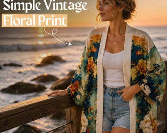 Japanse Bloemen Kimono Vest Vrouwen Beach Cover Up Boho Yukata Gewaad Lichtgewicht Zomervakantie Open Voorzijde Stofdoek