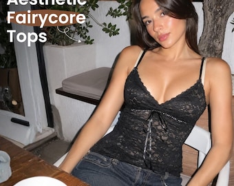 Lace Cami Top Women, V Neck Sleeveless Tank Top, Coquette Lace Camisole, Fitted Summer Top, Going Out Top, Clubwear