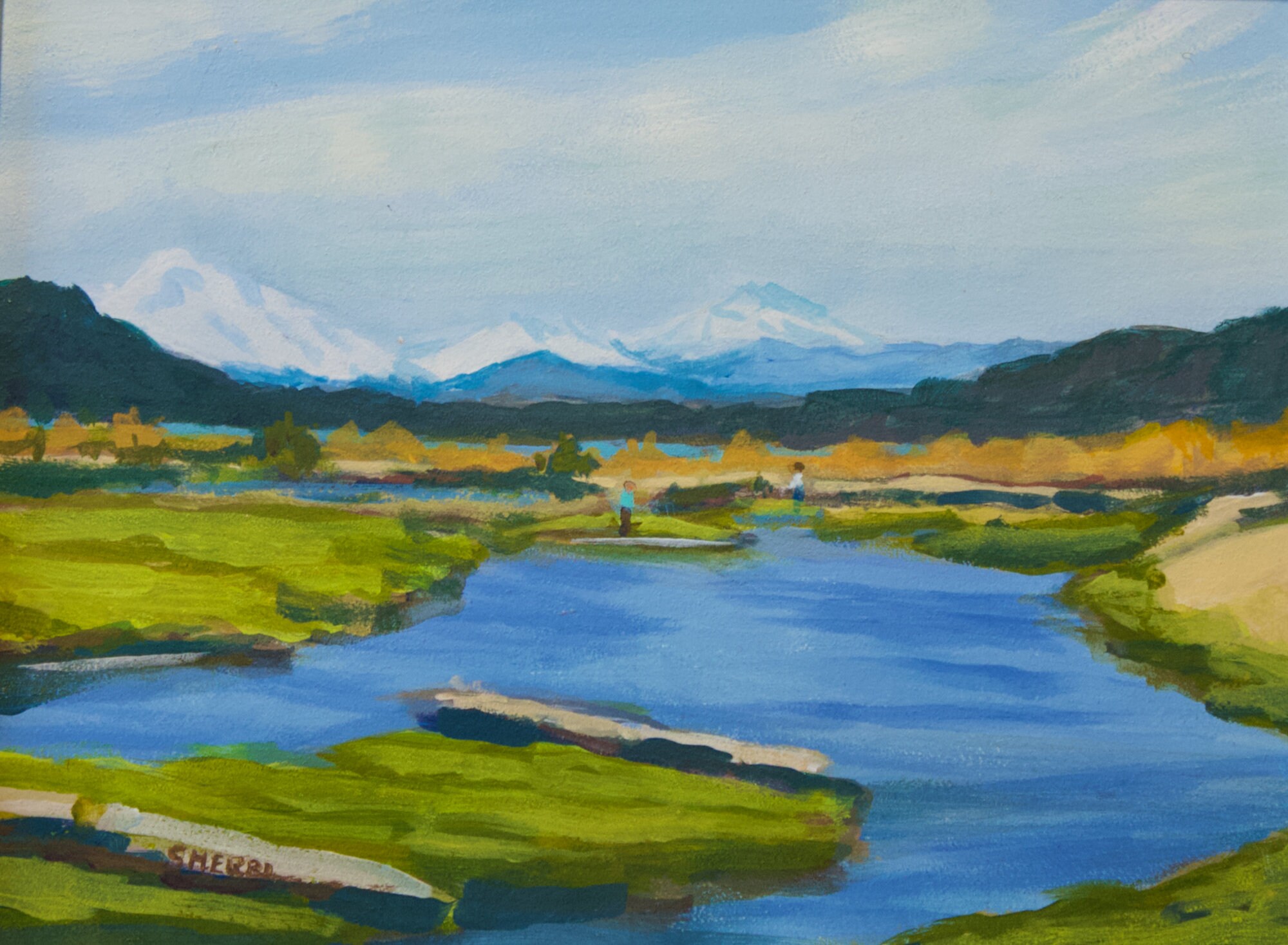 Oregon Landscape Original Painting the Crowd Goes Wild by Sherri