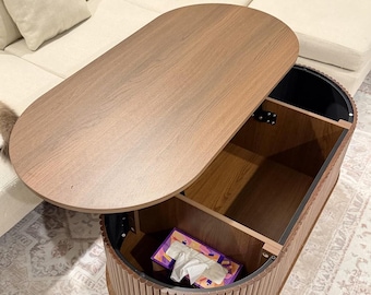 Mid-Century Modern Coffee Table with Storage, Living Room Furniture