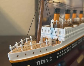 Handmade Wooden Titanic Model Cruise Ship Model 14" Fully Assembled Display