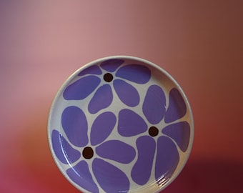 Flower Handmade and Hand-Painted Ceramic Salad Plate