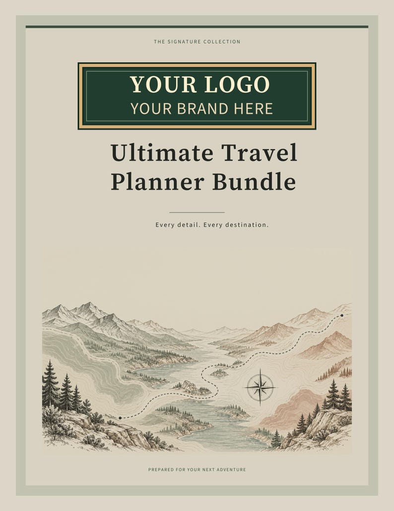 Custom Branded Travel Agency Bundle - 19 Planner PDFs with Your Logo, Letter A4 A5 image 18