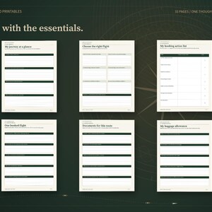 Airport Travel Planner Printable, Flight Itinerary, Carry On Packing Checklist, Layover and Connection Organizer, 33 Pages, A4 A5 Letter image 2